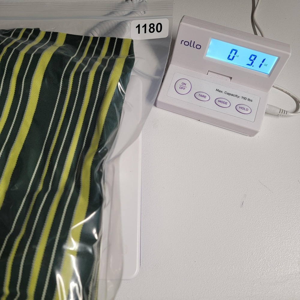 Under Armour Polo Shirt Mens Large Green Yellow Striped Performance Golf Logo - Picture 11 of 11
